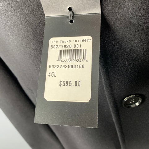 BOSS by HUGO BOSS Size 46 The Task 3 Black Virgin Wool Blend Over Coat