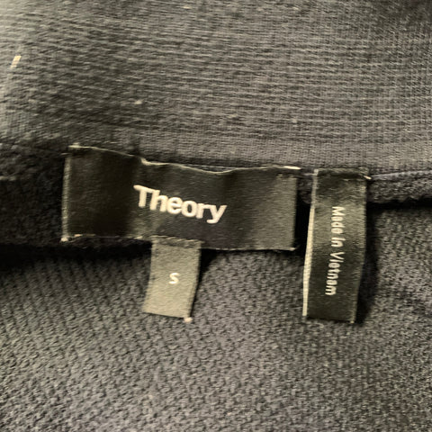 THEORY Size S Black Knit Viscose Blend Camp Polo