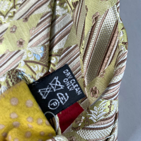 PAUL SMITH Green Cream Diamond Silk Tie