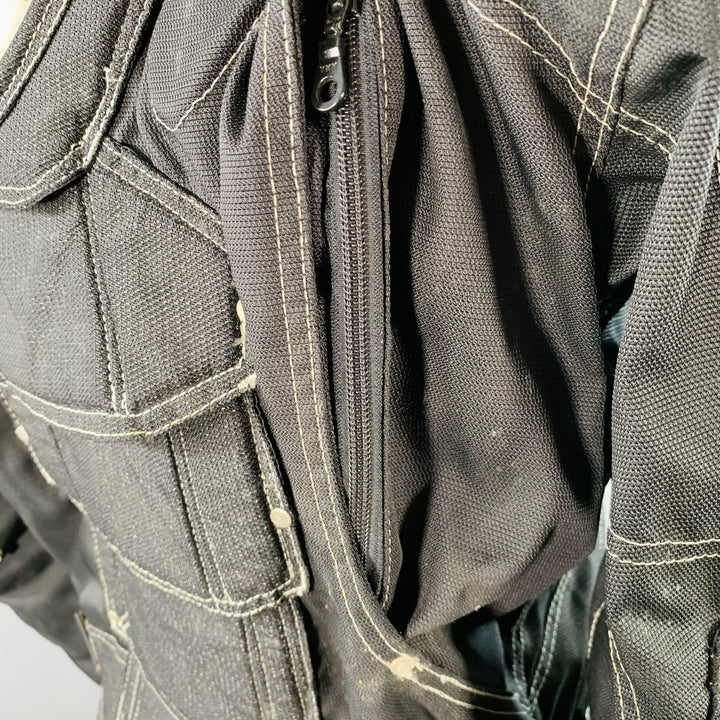 ICON Size L TiMAX Black Silver Nylon Motorcycle Jacket