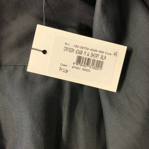 DRIES VAN NOTEN Size 38 Black White Piping Viscose Cotton Long Sleeve Shirt