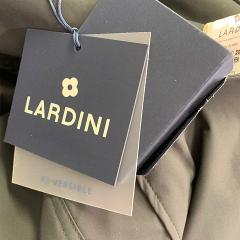 LARDINI Size 38 Axel Grey Navy Black Checkered Wool Reversible Coat