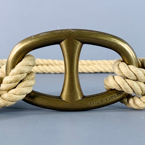 RALPH LAUREN One Size Beige Brass Rope Belt