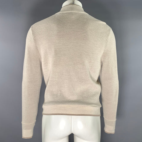 HART SCHAFFNER MARX Size M Cream Knit Wool Zip Up Jacket