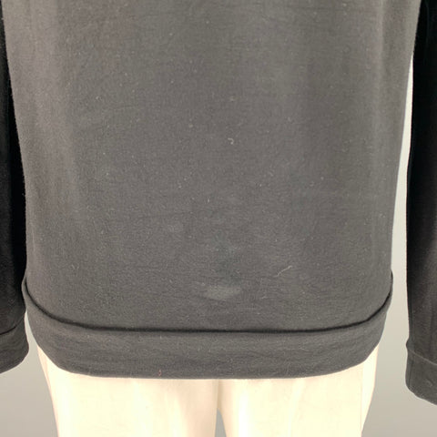 EMPORIO ARMANI Size XL Black Viscose Elastane Hooded Sweatshirt