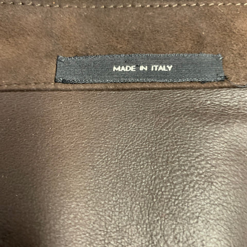 TOM FORD Size 46 Brown Lambskin Suede Shirt Jacket