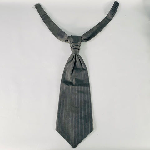 CARLO PIGNATELLI Black Silver Stripe Acetate Virgin Wool Tie