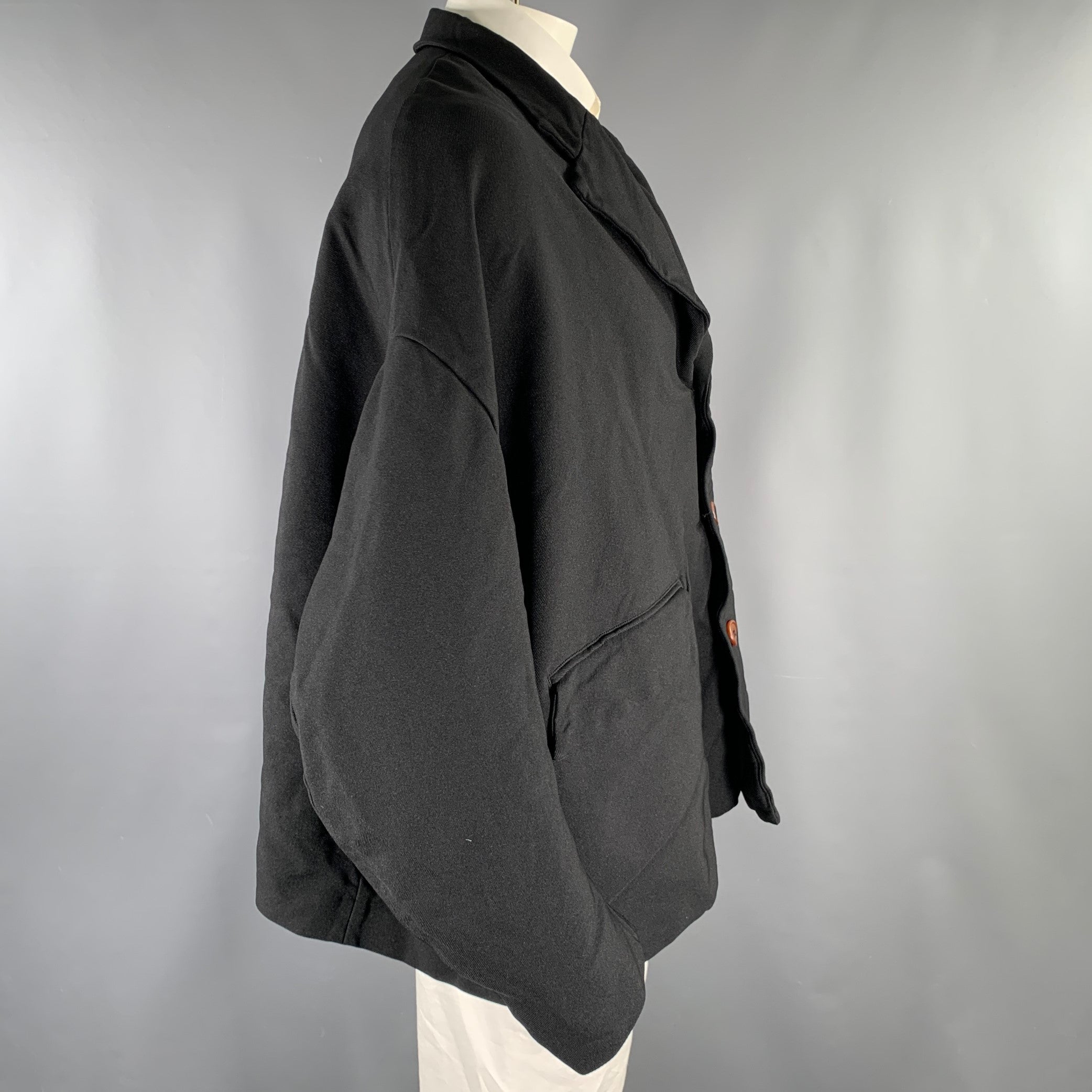 COMME des GARCONS Size L Black Polyester Oversized Jacket – Sui