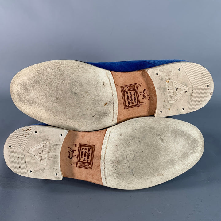 JOHN FLUEVOG Size 11 Blue Tan Suede Derby Lace-Up Shoes
