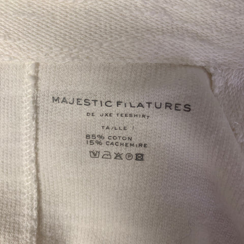 MAJESTIC FILATURES Size 1 White Cotton Blend Moto Racer Jacket