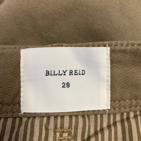 BILLY REID Size 29 Green Olive Cotton Flat Front Casual Pants