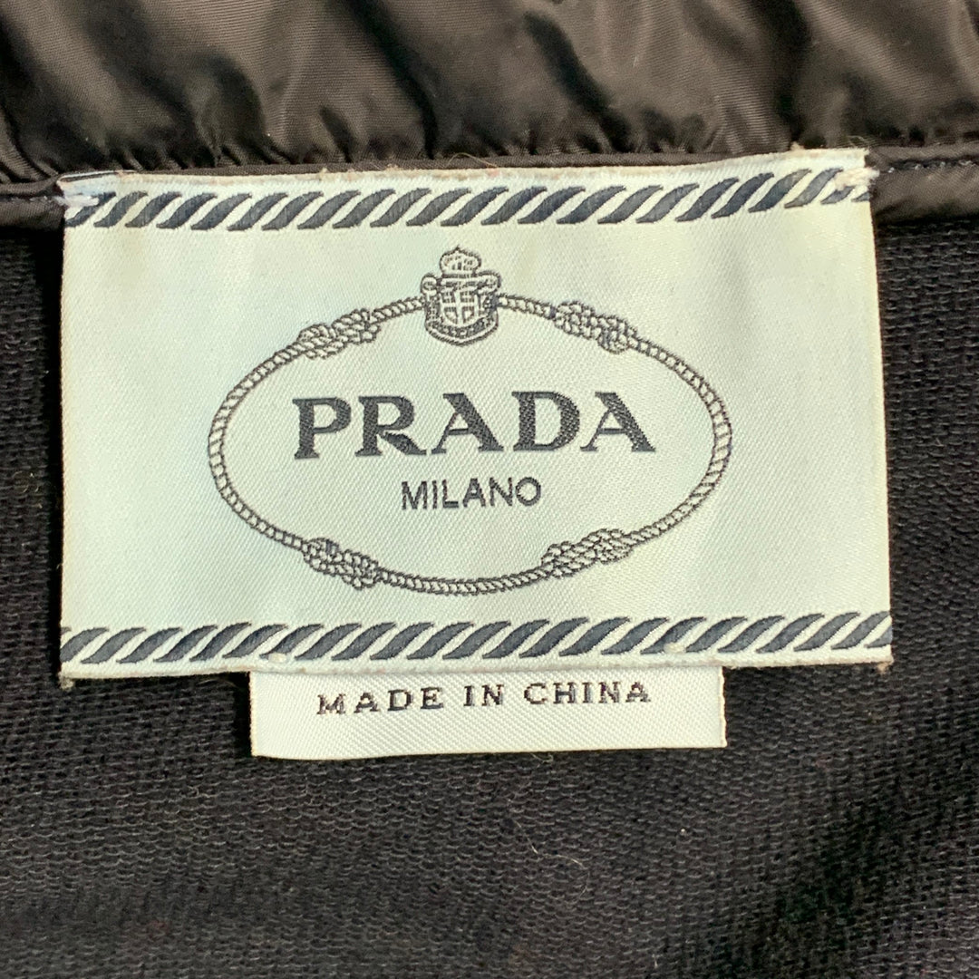 PRADA Size M Navy Cotton Blend Hooded Zip Up Jacket