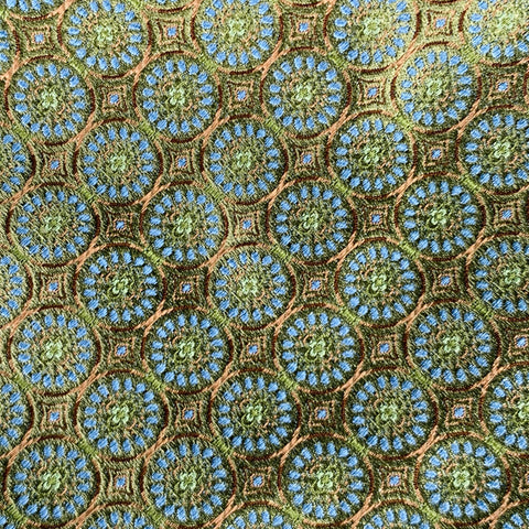 MASSIMO BIZZOCCHI Green Blue Circles Silk Tie