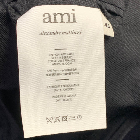 AMI by ALEXANDRE MATTIUSSI Size 36 Fuchsia Pink Black Wool Peak Lapel Sport Coat