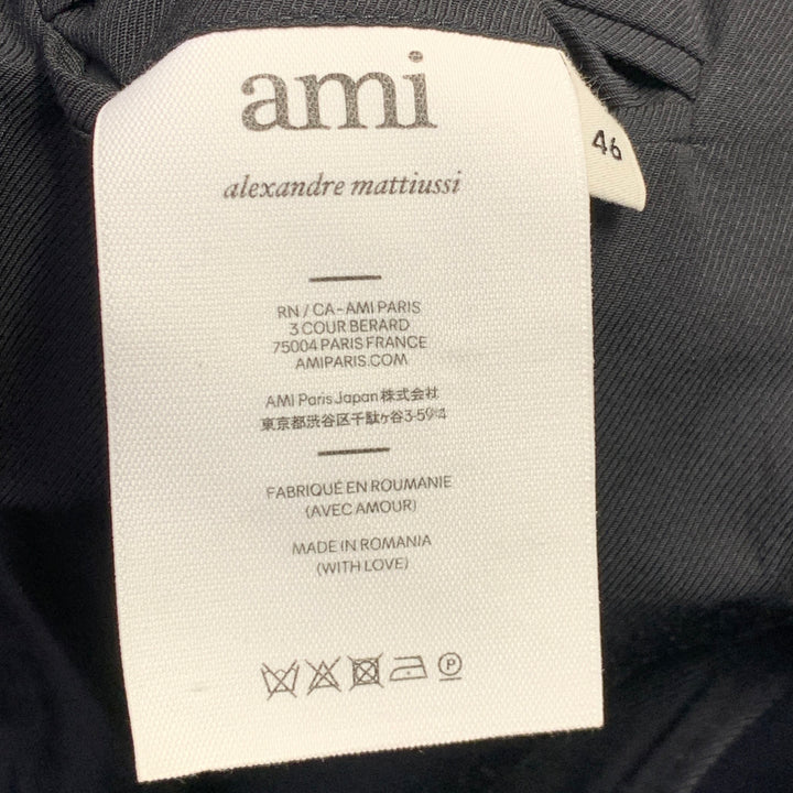 AMI by ALEXANDRE MATTIUSSI Size 36 Fuchsia Pink Black Wool Peak Lapel Sport Coat