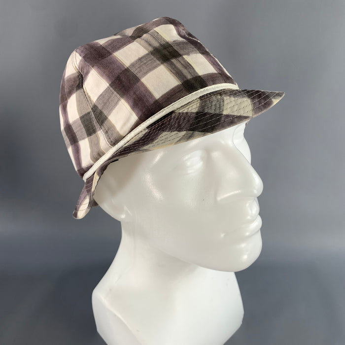 PAUL SMITH Size L Brown White Gingham Cotton Hats