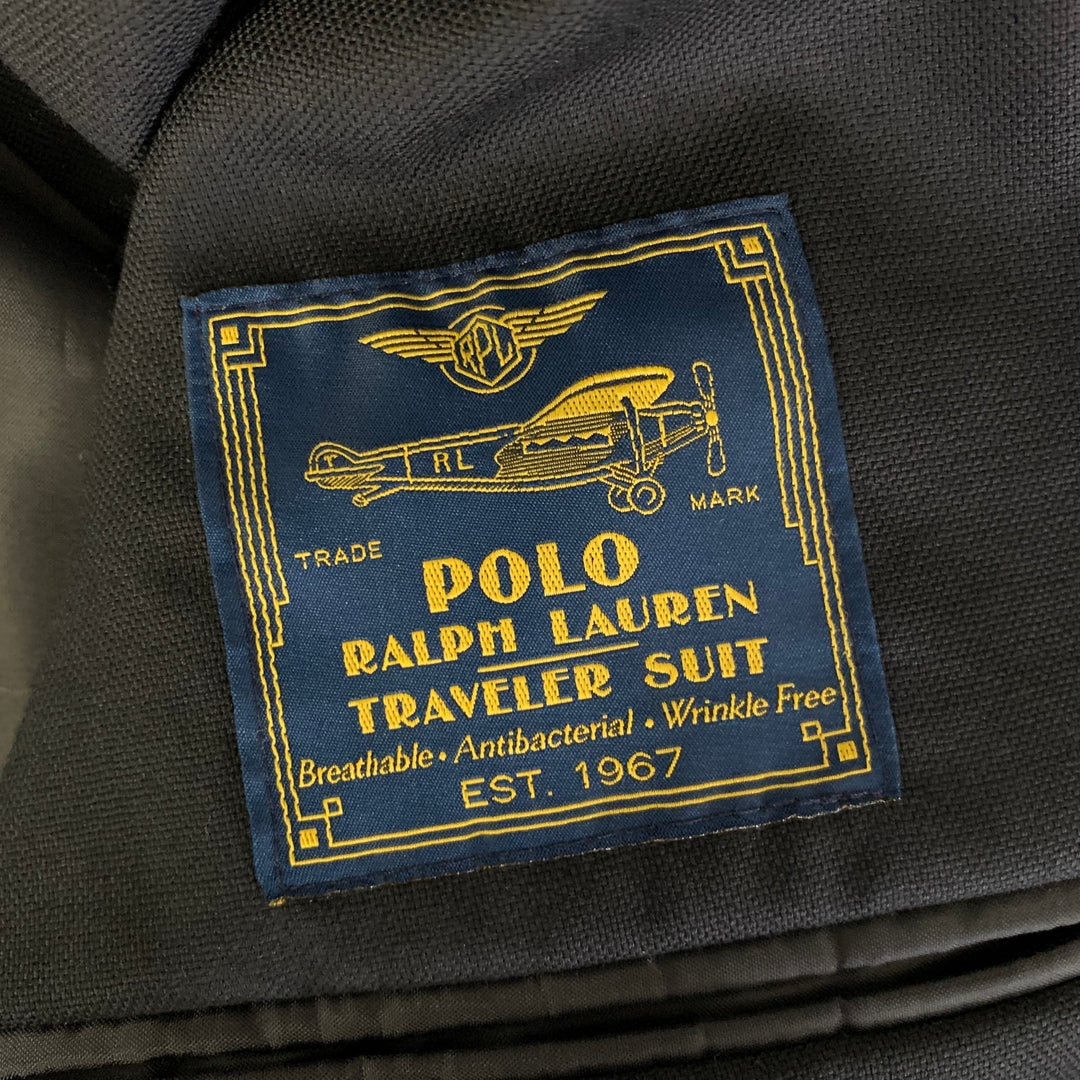 POLO Size 40 Navy Solid Wool Notch Lapel Sport Coat
