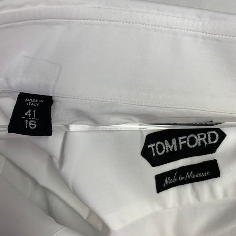 TOM FORD Size M White Cotton French Cuffs Long Sleeve Shirt