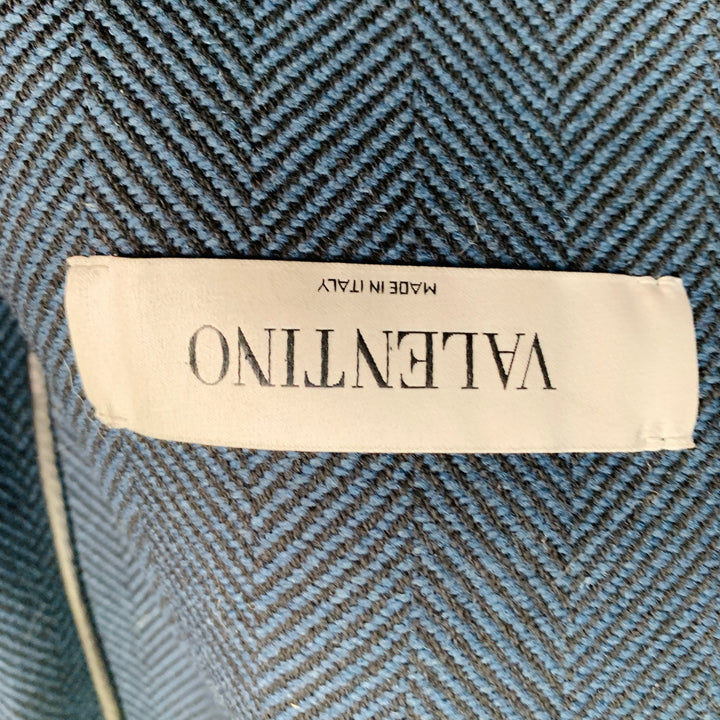 VALENTINO Size 38 Navy Lambskin Leather Double Breasted Belted Trenchcoat