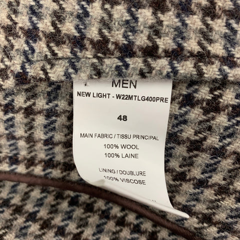 OFFICINE GENERALE Taille 38 Manteau de sport en laine à carreaux gris marron marine