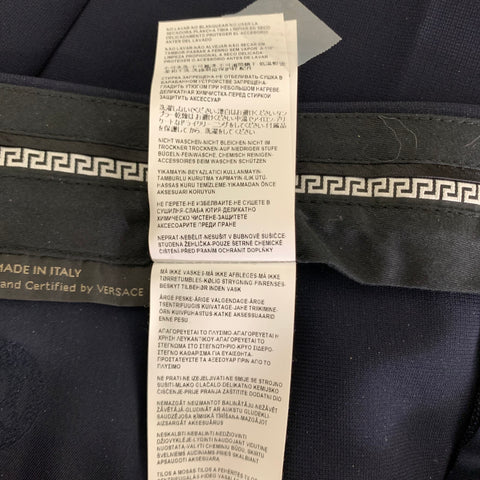 VERSACE Size 4 Navy Viscose Blend Tapered Dress Pants
