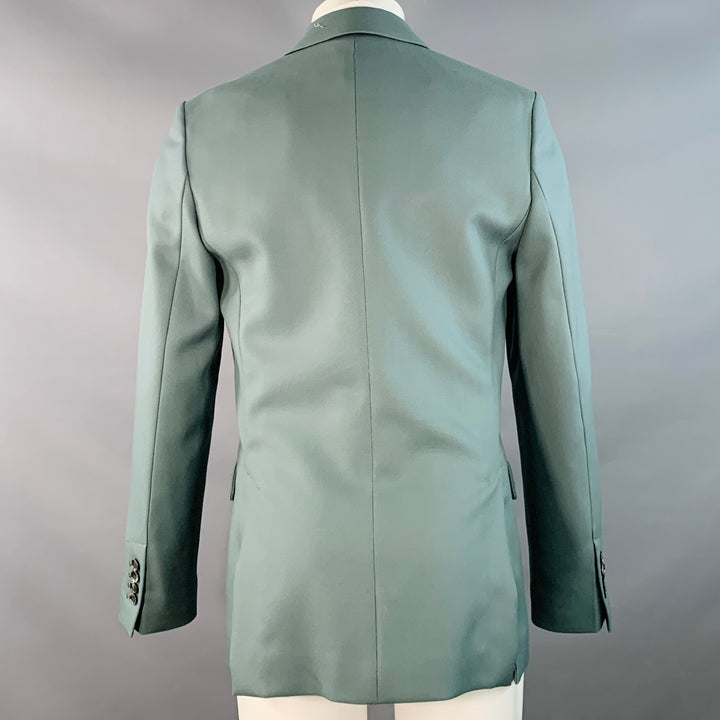 AMI by ALEXANDRE MATTIUSSI Size 36 Teal Wool Twill Double Breasted Sport Coat