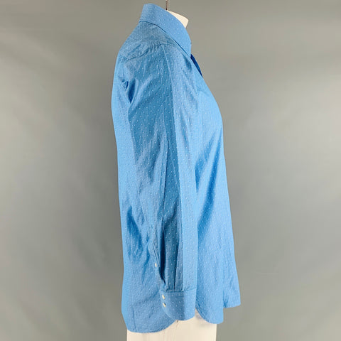 TED BAKER Size XL Blue White Mixed Patterns Long Sleeve Shirt