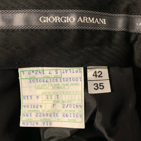 GIORGIO ARMANI Size 42 Black Wool Notch Lapel Tuxedo