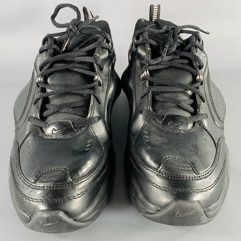 NIKE x MARTINE ROSE 2019 Size 10.5 Monarch IV Black Faux Leather Sneakers