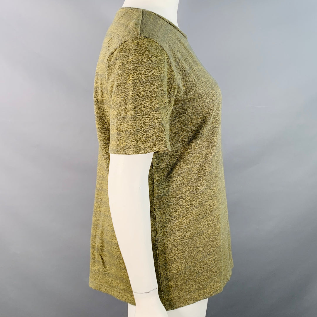 PAUL SMITH Size L Yellow Blue Cotton Melange Crew Neck T-Shirt