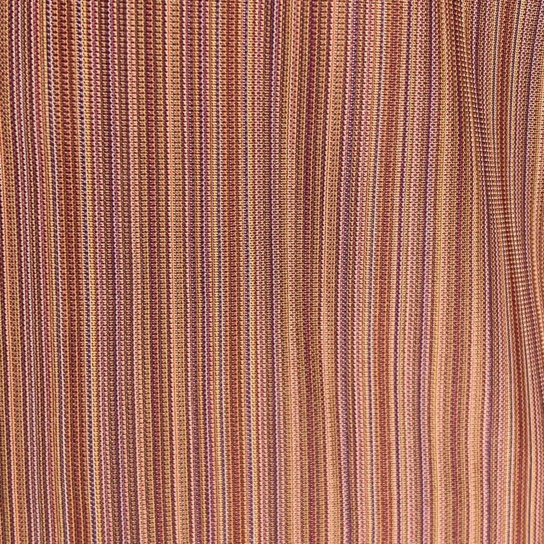 JHANE BARNES Size XXL Brown Rust Stripe Silk Long Sleeve Shirt