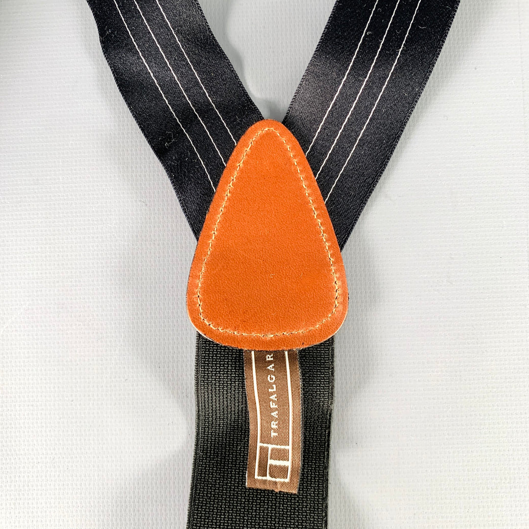 TRAFALGAR Black White Stripe Suspenders