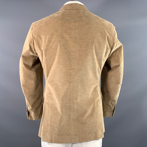 ISAIA Chest Size 42 Tan Corduroy Cotton Blend Notch Lapel Sport Coat