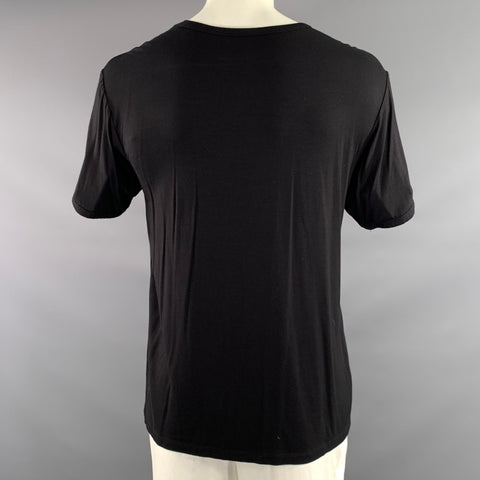 ARMANI COLLEZIONI Size XL Black Solid Lightweight T shirt