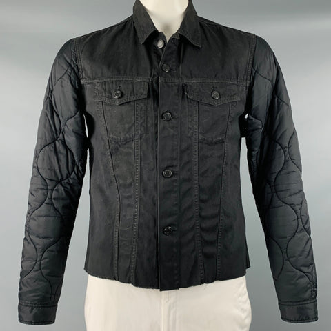 UNDERCOVERISM Chaqueta Trucker con mangas acolchadas de nailon y algodón negro Talla L