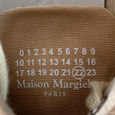 MAISON MARGIELA Size 7 Beige White Canvas Low Top Sneakers