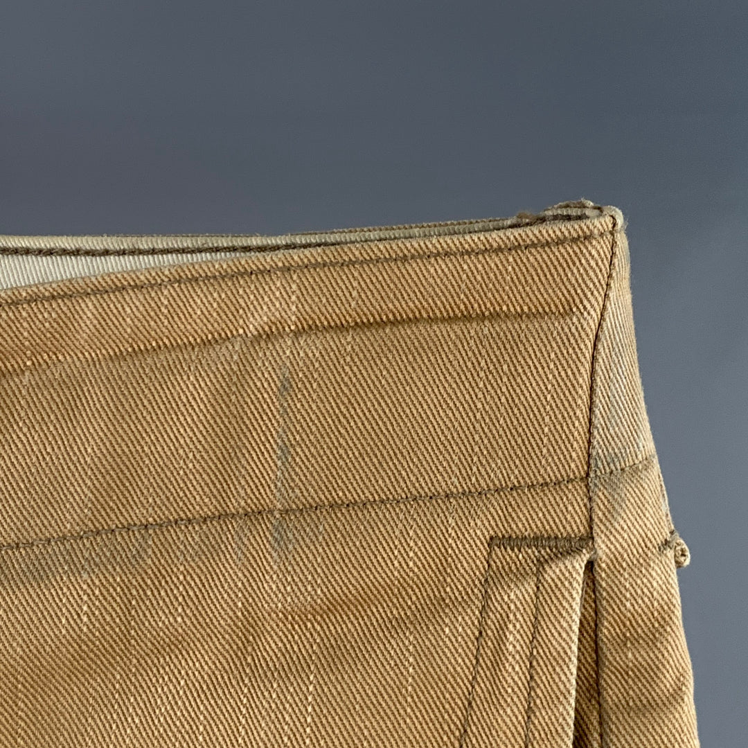 RRL by RALPH LAUREN Size 31 Khaki Cotton Cuffed Straight Button Fly Casual Pants
