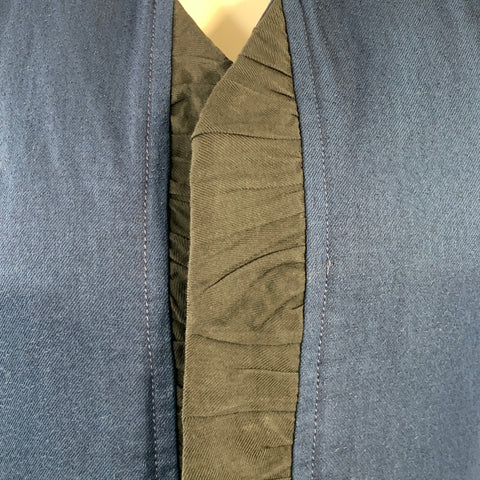 HAIDER ACKERMANN Size 38 Navy Black Cotton Linen Cropped Vest