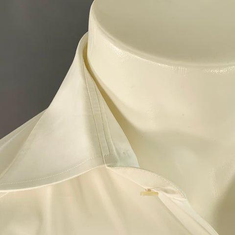 TOM FORD Size S White Cotton Curved Cutaway Long Sleeve Shirt
