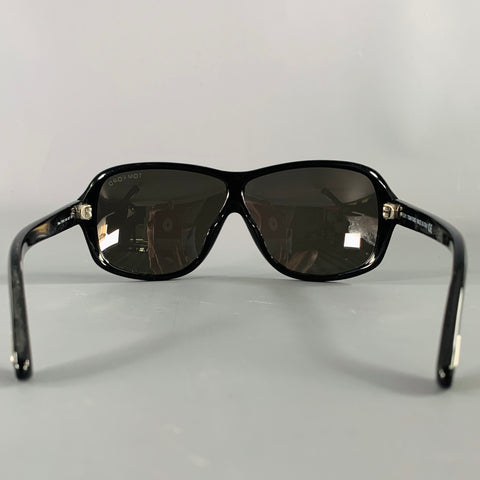 TOM FORD Blake Black Acetate Oversized Square Sunglasses