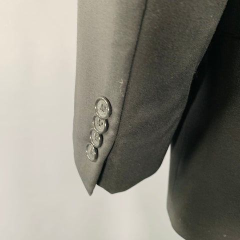 SAMUELSOHN Size 44 Black Wool Single Button Suit