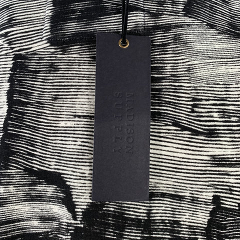 MADISON SUPPLY Size M Black White Abstract Brushstroke Cotton Crew Neck Sweatshirt