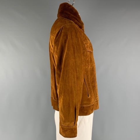 STEPHEN SPROUSE Size 42 Brown Cognac Suede Jacket