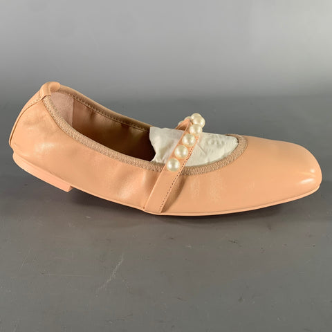 STUART WEITZMAN Size 7 Pink White Leather Ballerina Flats