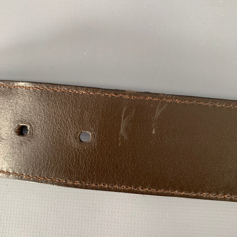 SALVATORE FERRAGAMO Size 36 Brown Gunmetal Suede Belt