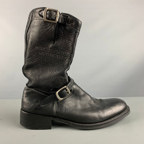 PAUL SMITH Size 9 Black Solid Leather Pull On Boots