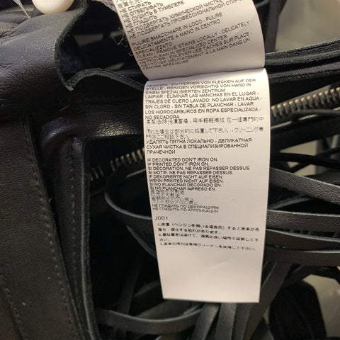 MAISON MARGIELA FW2018 Size L Black Leather Cut Out Zip Up Jacket