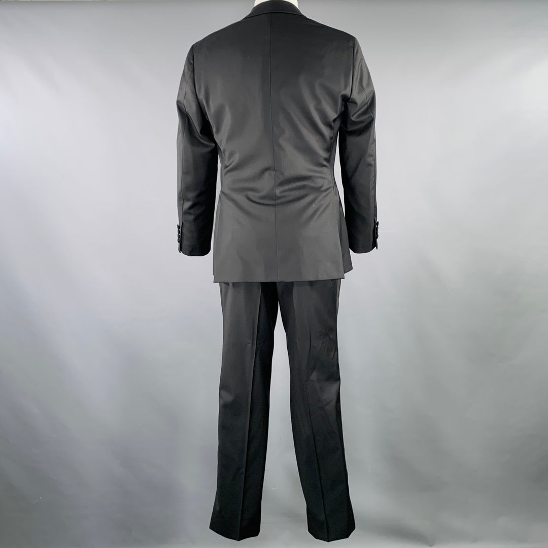 PHINEAS COLE Size 38 Black Wool Peak Lapel Tuxedo