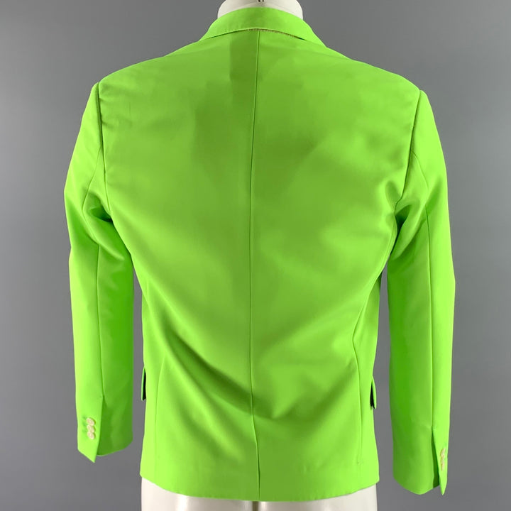 VERSACE Size 38 Green Neon Polyester Blend Notch Lapel Sport Coat