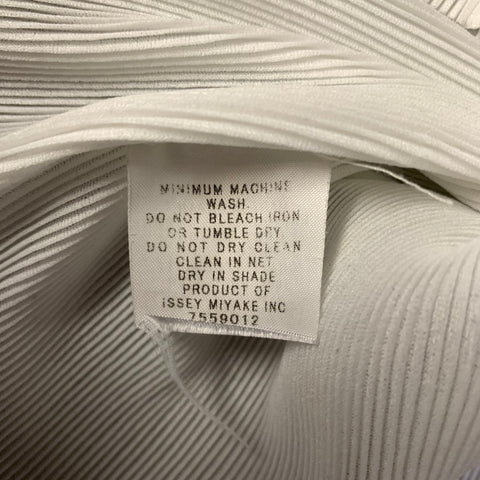 PLEATS PLEASE by ISSEY MIYAKE Size 6 White Polyester Crinkled T Shirt Dress Top